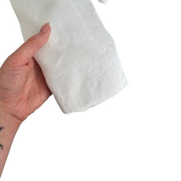 Bardot White Linen Blend Front Button Blazer w/ Shoulder Pads Sz 6 - Picture 5 of 9